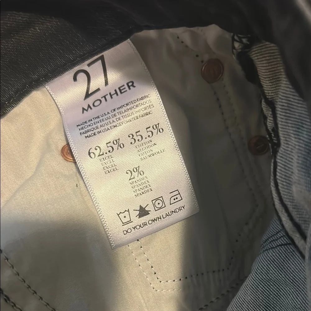 Mother The Looker Crop Lies & Shadows Size 27 Skinny Stretch Jeans Black Wash - Picture 10 of 10